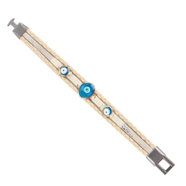 Bohemian Evil Eye Braided Leather Bracelet - Image 5