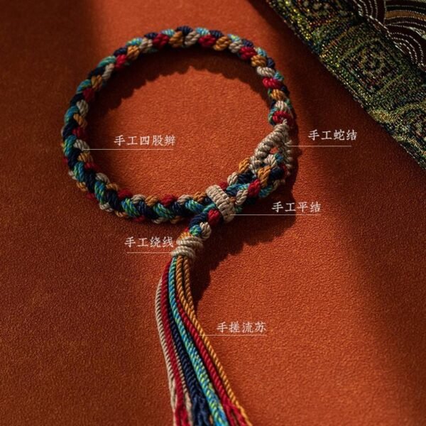 Spiritual Protection & Good Fortune Woven Charm Bracelet - Image 2