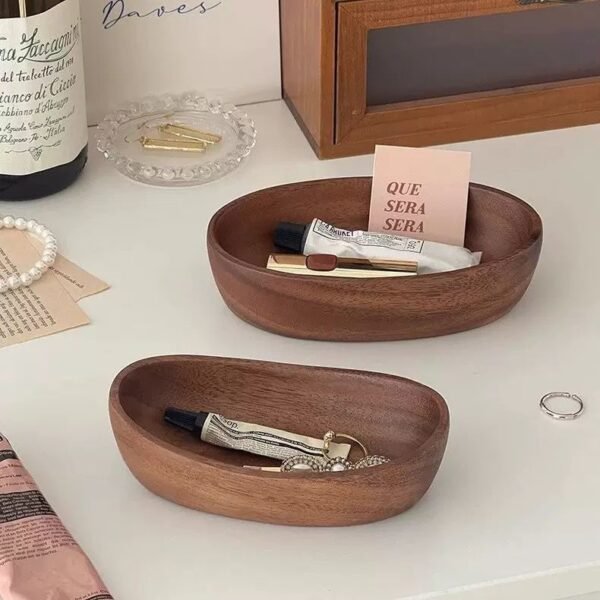 Natural Walnut Boat-Shaped Tray