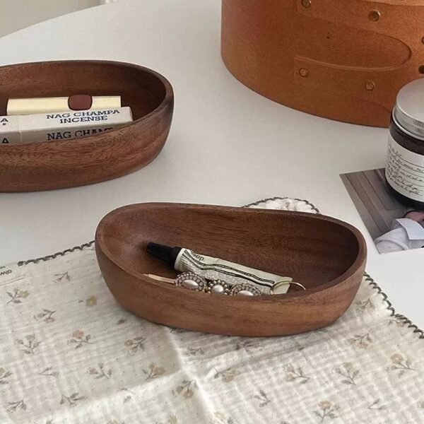 Natural Walnut Boat-Shaped Tray - Image 2