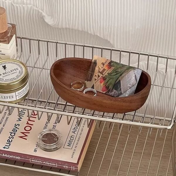 Natural Walnut Boat-Shaped Tray - Image 4